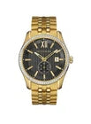 New Wittnauer Michael Men’s Watch Gold Black Dial W/ Crystal Rhinestone WN3031