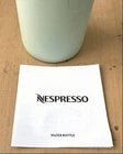 New Nespresso Dining Glass Water Bottle Wooden Top Cap Green Limited Edition