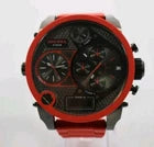 Diesel DZ7370 Mr Daddy 2.0 Chronograph Red Silicone Stainless Steel Watch 57mm