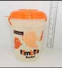 2024 Tim Hortons Halloween Timbits Bucket Glow in the Dark +Red Reusable Bag
