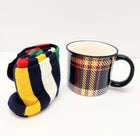 Hudson Bay Unisex Multistripe Trouser Socks & Varsity Mug Gift Set NEW