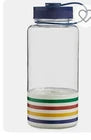 Hudson's Bay Iconic HBC Multistripe Tritan Travel Bottle BuiltIn Cup 33.8 FL NEW