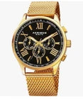 Men's Akribos XXIV AK844 Swiss Quartz Day/Month Stainless Steel Mesh Watch New