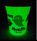 2024 Tim Hortons Halloween Timbits Bucket Glow in the Dark +Red Reusable Bag