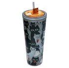 NEW Tim Hortons Tumbler Limited Ed Halloween Black Cats Glow in Dark 24 oz 2025