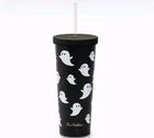Tim Hortons Halloween 2024 Glow Ghost 24oz Tumbler Black Limited Edition NEW