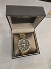 New Wittnauer Michael Men’s Watch Gold Black Dial W/ Crystal Rhinestone WN3031