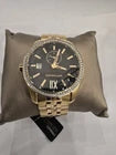 New Wittnauer Michael Men’s Watch Gold Black Dial W/ Crystal Rhinestone WN3031